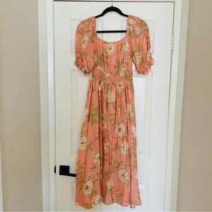 Peach Floral Dress